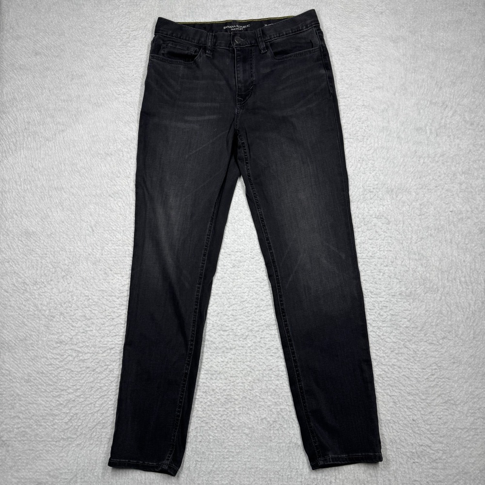 Banana Republic 5 Pocket Pant Slim Fit Stretch Black Denim Men's Size 30x32‎
